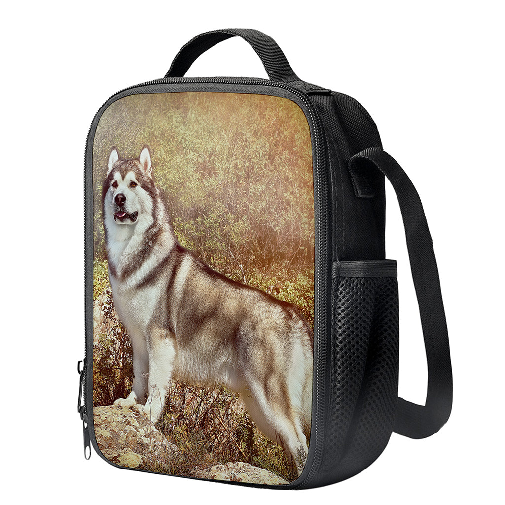 Vintage Alaskan Malamute Print Crossbody Lunch Bag