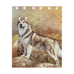Vintage Alaskan Malamute Print Curtain