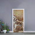 Vintage Alaskan Malamute Print Door Sticker