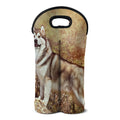 Vintage Alaskan Malamute Print Double Neoprene Wine Tote