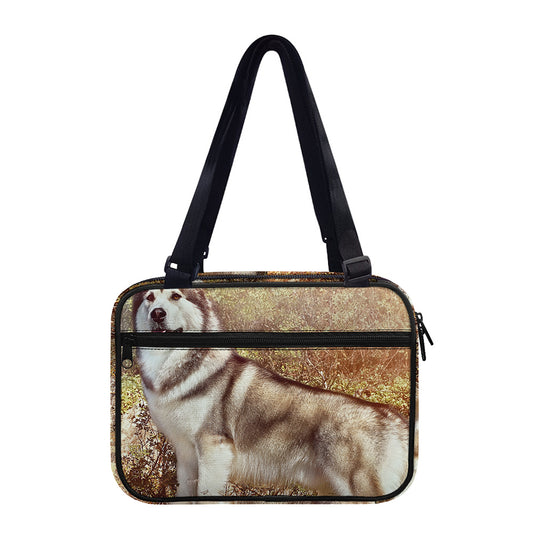 Vintage Alaskan Malamute Print Double Strap Bible Bag