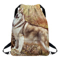 Vintage Alaskan Malamute Print Drawstring Backpack