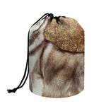 Vintage Alaskan Malamute Print Drawstring Makeup Bag