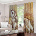 Vintage Alaskan Malamute Print Extra Wide Grommet Curtains