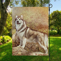 Vintage Alaskan Malamute Print Garden Flag