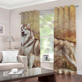 Vintage Alaskan Malamute Print Grommet Curtains