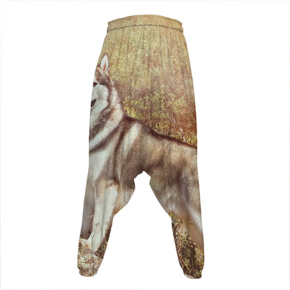 Vintage Alaskan Malamute Print Hammer Pants