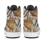 Vintage Alaskan Malamute Print High Top Leather Sneakers