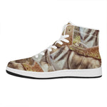 Vintage Alaskan Malamute Print High Top Leather Sneakers