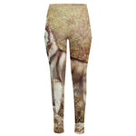 Vintage Alaskan Malamute Print High-Waisted Pocket Leggings