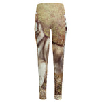Vintage Alaskan Malamute Print High-Waisted Pocket Leggings