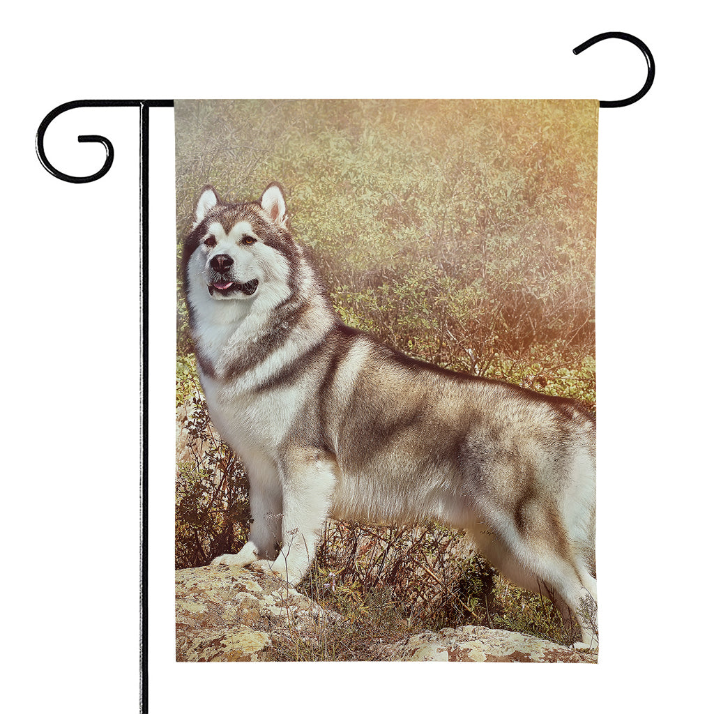 Vintage Alaskan Malamute Print House Flag