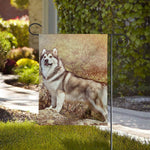 Vintage Alaskan Malamute Print House Flag