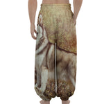 Vintage Alaskan Malamute Print Lantern Pants