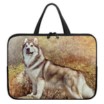 Vintage Alaskan Malamute Print Laptop Sleeve With Handle