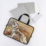 Vintage Alaskan Malamute Print Laptop Sleeve With Handle