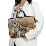Vintage Alaskan Malamute Print Laptop Sleeve With Handle