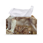 Vintage Alaskan Malamute Print Leather Tissue Box Cover
