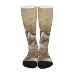 Vintage Alaskan Malamute Print Long Socks