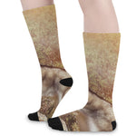 Vintage Alaskan Malamute Print Long Socks
