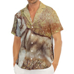 Vintage Alaskan Malamute Print Men's Deep V-Neck Shirt