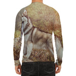 Vintage Alaskan Malamute Print Men's Long Sleeve Rash Guard