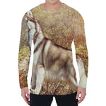 Vintage Alaskan Malamute Print Men's Long Sleeve T-Shirt