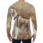 Vintage Alaskan Malamute Print Men's Long Sleeve T-Shirt