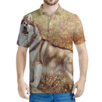 Vintage Alaskan Malamute Print Men's Polo Shirt