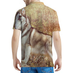 Vintage Alaskan Malamute Print Men's Polo Shirt