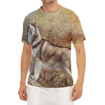 Vintage Alaskan Malamute Print Men's Short Sleeve Rash Guard