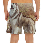 Vintage Alaskan Malamute Print Men's Split Running Shorts