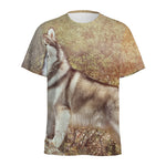 Vintage Alaskan Malamute Print Men's Sports T-Shirt