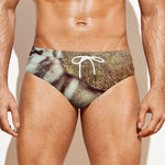 Vintage Alaskan Malamute Print Men's Swim Briefs