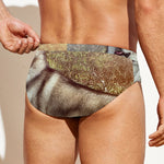 Vintage Alaskan Malamute Print Men's Swim Briefs