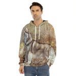 Vintage Alaskan Malamute Print Men's Velvet Pullover Hoodie