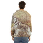 Vintage Alaskan Malamute Print Men's Velvet Pullover Hoodie