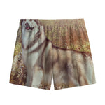 Vintage Alaskan Malamute Print Mesh Shorts