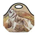 Vintage Alaskan Malamute Print Neoprene Lunch Bag