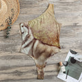 Vintage Alaskan Malamute Print One Shoulder Bodysuit