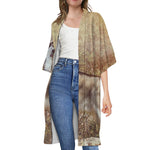 Vintage Alaskan Malamute Print Open Front Beach Cover Up