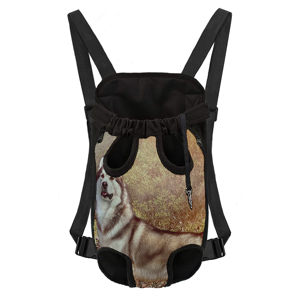 Vintage Alaskan Malamute Print Pet Carrier Backpack