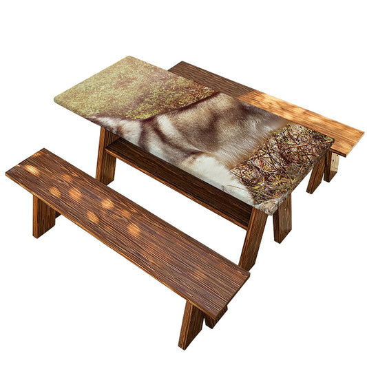Vintage Alaskan Malamute Print Picnic Table Cover