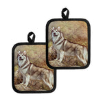 Vintage Alaskan Malamute Print Pot Holders