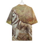 Vintage Alaskan Malamute Print Rayon Hawaiian Shirt