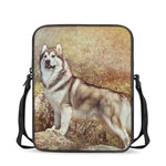Vintage Alaskan Malamute Print Rectangular Crossbody Bag