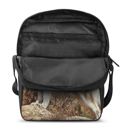 Vintage Alaskan Malamute Print Rectangular Crossbody Bag