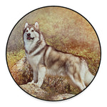 Vintage Alaskan Malamute Print Round Floor Mat