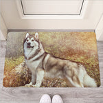 Vintage Alaskan Malamute Print Rubber Doormat