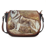 Vintage Alaskan Malamute Print Saddle Bag